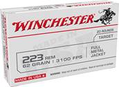 Winchester Ammo W223FMJ62 USA Target 223